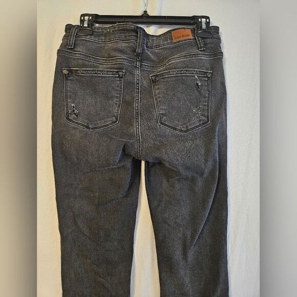 Judy Blue Jeans Women's 7/28 (28x29) Black Mid Rise Skinny Fit Stretch Patchwork - Picture 11 of 11